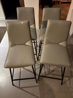 Barkrukken 4 stuks - metalen frame, stoffering gebruikt, Huis en Inrichting, Barkrukken, Ophalen, Gebruikt, 60 tot 90 cm, Met voetsteun