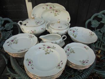 Dinerservies Winterling Bavaria MARLENE met wilde roze roos beschikbaar voor biedingen