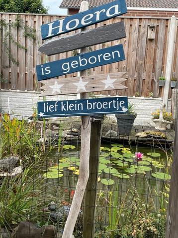 GEBOORTEBORD WEGWIJZER huren huur baby jongen broertje beschikbaar voor biedingen