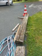 2x spoorbiels tuinafscheiding, dampaal, biels, Ophalen, Gebruikt, Overige houtsoorten