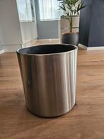 RVS bloembak op wielen, Tuin en Terras, Bloembakken en Plantenbakken, Ophalen, Gebruikt, Metaal