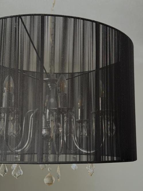 Kroonluchter - 8 armen - zwart, Huis en Inrichting, Lampen | Kroonluchters, Zo goed als nieuw, Ophalen