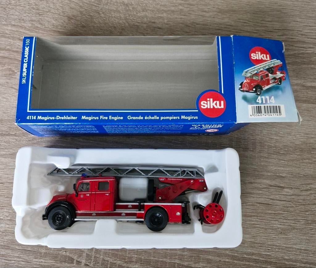 Siku 4114 Magirus Drehleiter Brandweerauto Nieuw in Doos, Ophalen of Verzenden, Nieuw, Auto