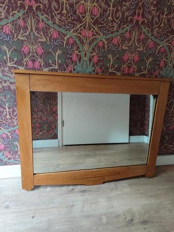 Mid century facet spiegel - verweerd glas beschikbaar voor biedingen