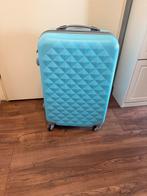 Blauwe Harde Koffer, Ophalen, Uitschuifbare handgreep, 50 tot 60 cm, Hard kunststof