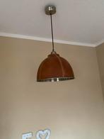 Stoere Retro Hanglamp Leer/Metaal, Ophalen, Zo goed als nieuw, Metaal, Minder dan 50 cm