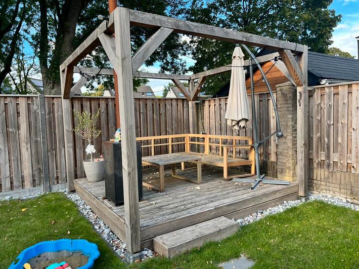 Pergula douglas hout 300 x 300, Tuin en Terras, Palen, Balken en Planken, Gebruikt, Balken, 250 cm of meer, Hardhout, Ophalen