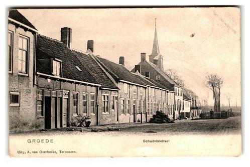 Groede, Schuitvlotstraat, Verzamelen, Ansichtkaarten | Nederland, Gelopen, Zeeland, Voor 1920, Verzenden