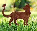 Metalen Kat met Vlinder - Tuindecoratie, Ophalen of Verzenden, Nieuw