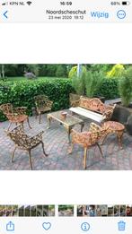 Brocante Gietijzeren tuinset, Tuin en Terras, Tuinsets en Loungesets, Overige materialen, Tuinset, 6 zitplaatsen, Gebruikt