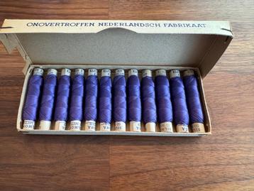 Vintage Silmona garen-set - 12 papieren klosjes, kleur 237 beschikbaar voor biedingen