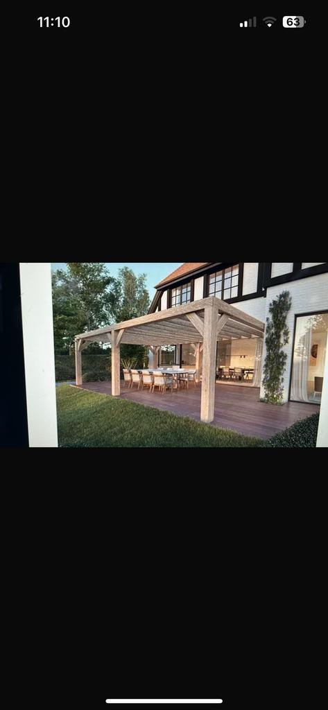 Eiken overkapping bouwpakket, Tuin en Terras, Overkappingen, Zo goed als nieuw, Veranda, Ophalen of Verzenden