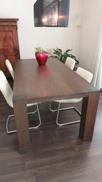 Eettafel + Salontafel Hout Bert Plantagie, Huis en Inrichting, Tafels | Eettafels, Ophalen, Rechthoekig, 100 tot 150 cm