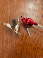 Oude glazen kerstballen. Dubbele vogels te koop per stuk, Diversen, Kerst, Ophalen of Verzenden, Zo goed als nieuw
