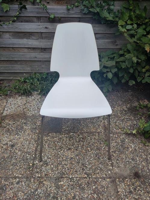IKEA Vilmar Stoel - Wit, Huis en Inrichting, Stoelen, Gebruikt, Eén, Kunststof, Metaal, Wit, Ophalen
