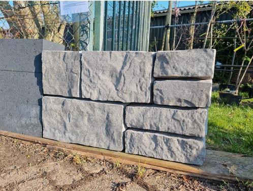 Grijs gemeleerd stapelblokken robuust wildverband s-partij, Tuin en Terras, Bielzen en Borders, Ophalen of Verzenden