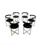 Set van 6 vintage design klaptstoelen, Kusch & co ‘80, Huis en Inrichting, Stoelen, Vintage retro buisframe design rotan webbing papercord deens