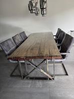 Richmond Kensington Eettafel 240x100 + 6 Stoelen + Glasplaat, Huis en Inrichting, Tafels | Eettafels, Ophalen, 100 tot 150 cm