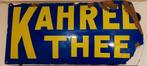 Vintage Kahrel Thee Emaille Reclamebord 60x30cm, Ophalen of Verzenden, Gebruikt, Reclamebord