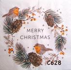 Servetten decoupage/bullet journal – roodborstjes C628, Verzenden, Nieuw, Materiaal