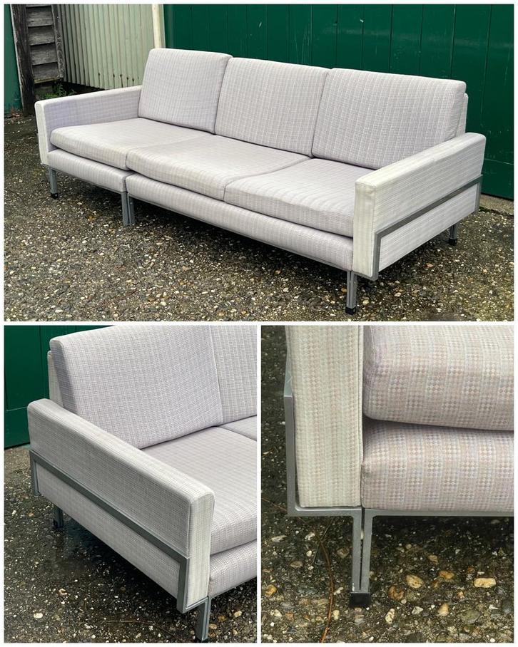 Vintage mid century zitbank Florence Knoll driezitsbank, Huis en Inrichting, Banken | Bankstellen, Gebruikt, Rechte bank, Driepersoons