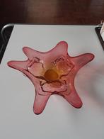 Vintage Glassculptuur Fruitschaal decoratie schaal murano?, Ophalen of Verzenden