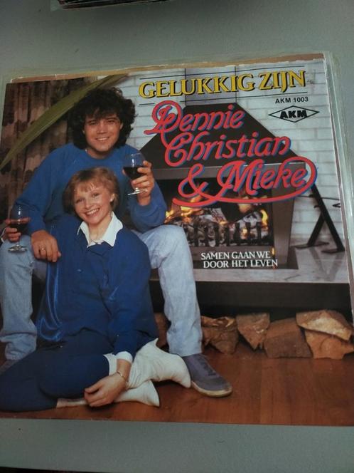 Dennie Christian en Mieke , gelukkig zijn, Cd's en Dvd's, Vinyl Singles, Zo goed als nieuw, Nederlandstalig, Ophalen of Verzenden