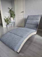 Grijze witte ligstoel relaxstoel loungestoel chaise longue, Ophalen, Metaal, Gebruikt, Eenpersoons
