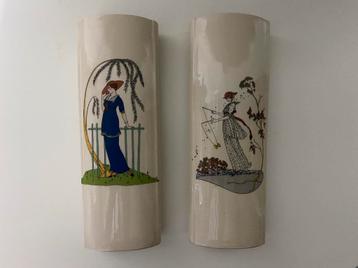 2 retro vintage radiatorbakjes verdampingsbakjes keramiek beschikbaar voor biedingen
