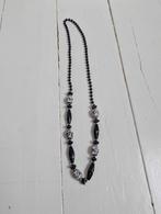 Ketting met zebraprint, Sieraden, Tassen en Uiterlijk, Kettingen, Ophalen of Verzenden, Zo goed als nieuw, Grijs, Overige materialen