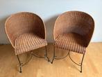 2 leuke rotanstoeltjes op ijzeren frame, Huis en Inrichting, Stoelen, Ophalen, Gebruikt, Twee