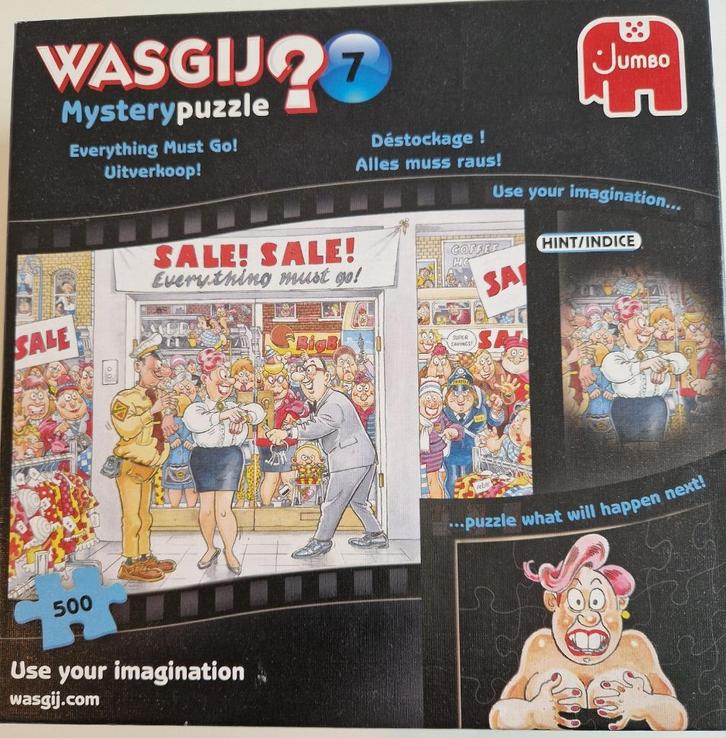 Wasgij Mysterie 7 - Uitverkoop - 500 stukjes, Hobby en Vrije tijd, Denksport en Puzzels, Legpuzzel, 500 t/m 1500 stukjes, Ophalen of Verzenden