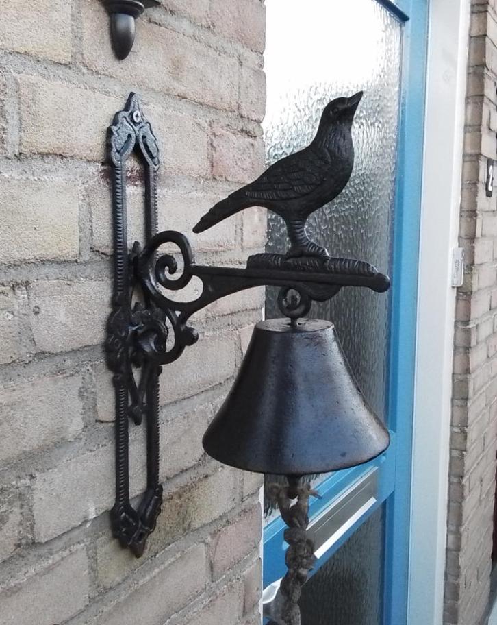 Gietijzer thermometer, Deurbel, kandelaar, deurstopper., Antiek en Kunst, Curiosa en Brocante, Ophalen of Verzenden