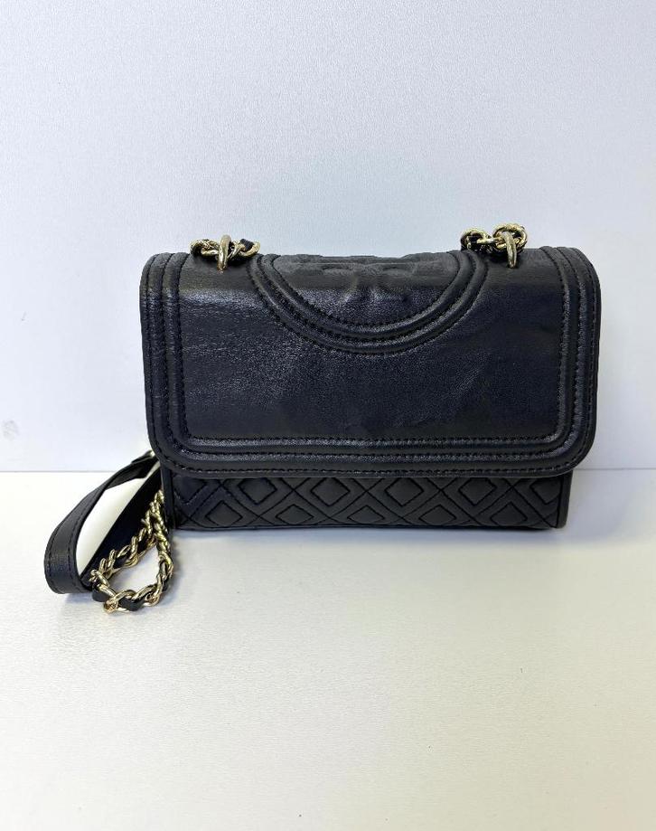 TORY BURCH Fleming klein zwart leer crossbody bag tas, Sieraden, Tassen en Uiterlijk, Tassen | Damestassen, Zo goed als nieuw