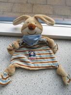 Knuffeldoek konijn merk Sigikid gestreept + blauwe halsdoek, Ophalen of Verzenden, Zo goed als nieuw, Konijn