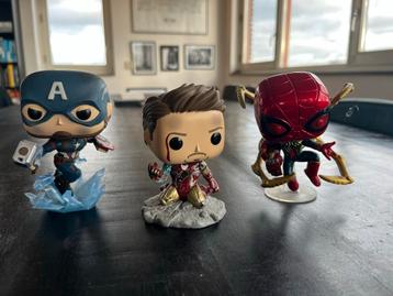 Funko Pop Marvel - Captain America, Iron Man, Spider-Man beschikbaar voor biedingen