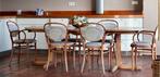 Thonet Eettafel met 6 Stoelen - Gebruikt, Gebruikt, Bruin, Ophalen of Verzenden, Vijf, Zes of meer stoelen
