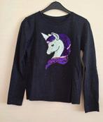 Zwarte longsleeve met unicorn maat 158-164, C&A, Meisje, Ophalen of Verzenden, Zo goed als nieuw