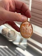 Camee vintage schelp met goud, Sieraden, Tassen en Uiterlijk, Ringen, Gebruikt, 19 tot 20, Ophalen of Verzenden, Dame of Heer