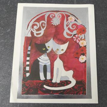 Rosina Wachtmeister print Les Deux Amis kattenprent poes beschikbaar voor biedingen