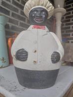 Antieke gietijzeren spaarpot zwarte chef kok/bakker 1920XXL, Ophalen of Verzenden, Gebruikt, Overige materialen, Overige thema's