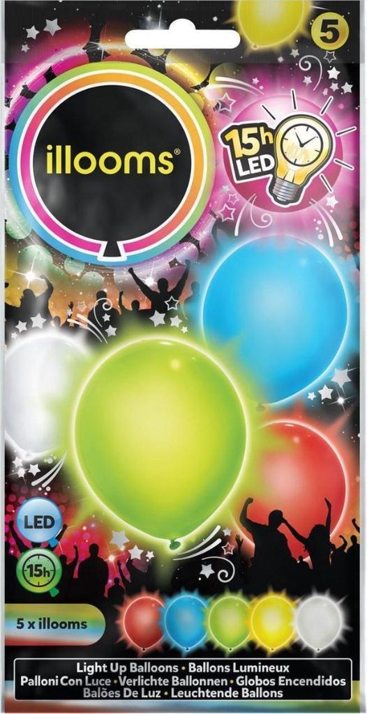 Illooms LED Ballonnen Mixed - 5 Stuks, Hobby en Vrije tijd, Feestartikelen, Nieuw, Versiering, Ophalen of Verzenden