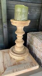 Mooie houten zware baluster kandelaar, Ophalen of Verzenden, Zo goed als nieuw, Hout, 25 tot 50 cm