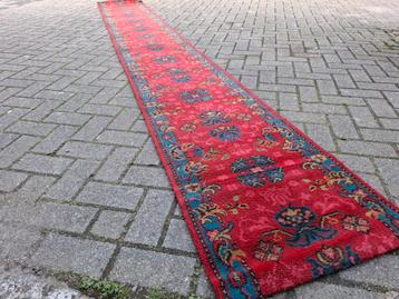 Loper. Pracht vintage tapijt vloerkleed 425x60 warm rood Zie beschikbaar voor biedingen