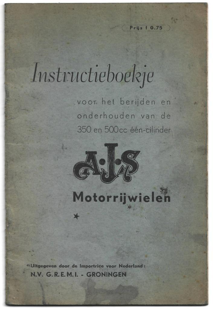 AJS 350 cc AJS 500 cc Instructieboek 1950, Motoren, Handleidingen en Instructieboekjes, Overige merken, Ophalen of Verzenden