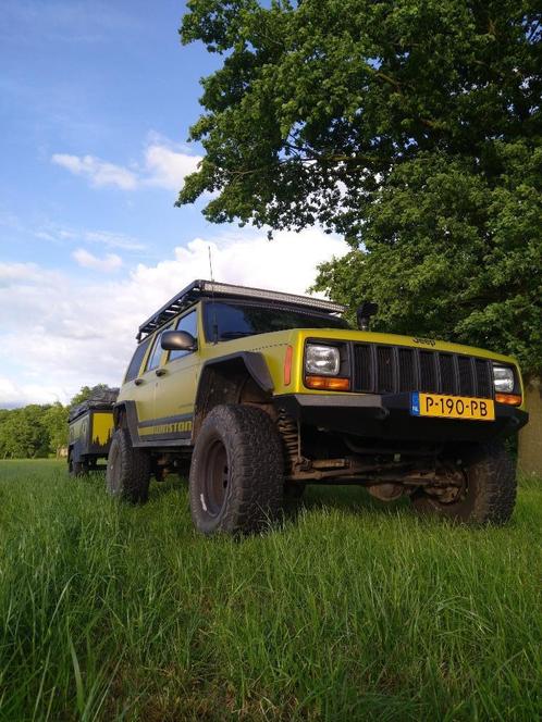 Jeep Cherokee XJ 4.0L + Robuuste Trailer met Gordigear Tent, Auto's, Jeep, Particulier, Cherokee, LPG, MPV, Automaat, Geïmporteerd