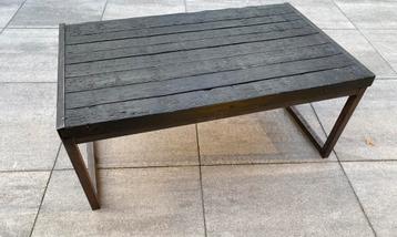 Zwarte houten salontafel ijzer frame beschikbaar voor biedingen