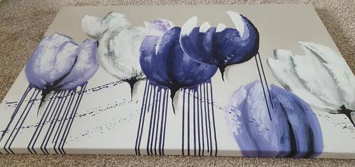 Schilderij paarse tulpen, Antiek en Kunst, Kunst | Schilderijen | Abstract, Ophalen