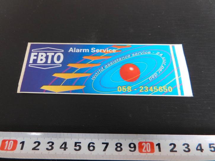 sticker FBTO Alarm Service 058-2345650, Verzamelen, Stickers, Zo goed als nieuw, Ophalen