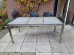 Gratis (!) tuintafel met stenen tafelblad en RVS onderstel, Ophalen, Gebruikt, Rechthoekig, Rvs